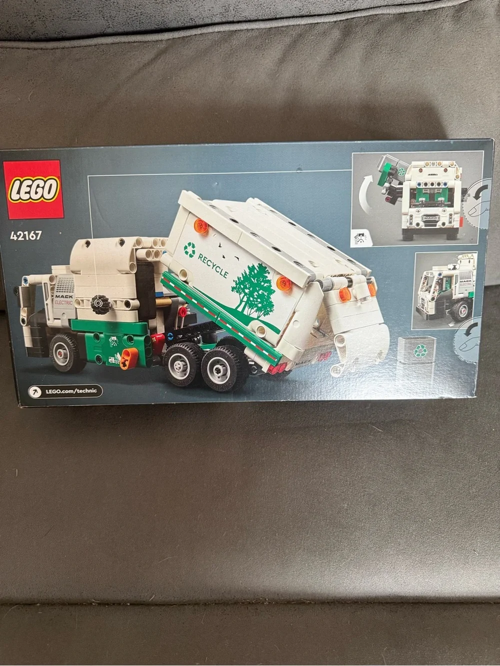 LEGO Technic Mack LR Electric Garbage Truck - White & Green Accents